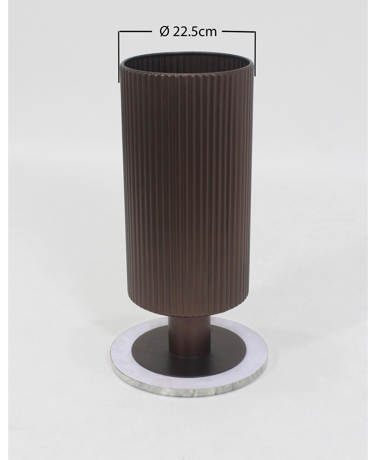 ODKLÁDACÍ STOLEK SOLCO -TREND- - bronzová/přírodní barvy, Lifestyle, kov/kompozitní dřevo (30/56cm) - Premium Living