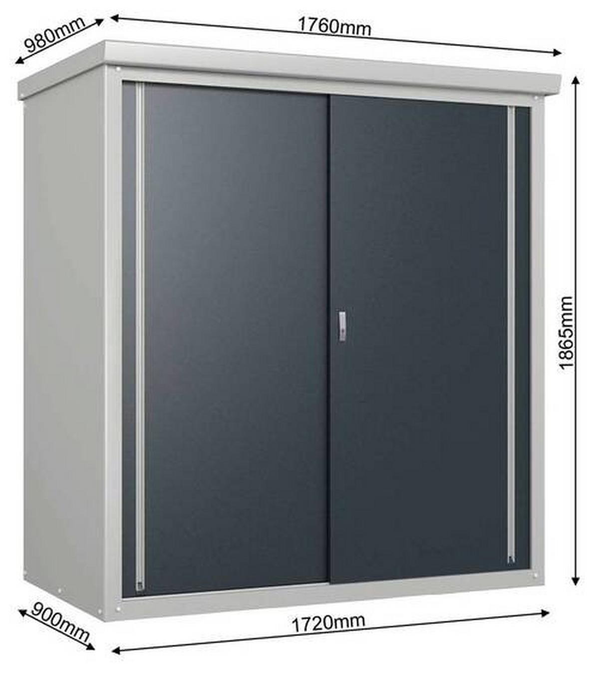 Geräteschrank Stahl Guardian Anthrazit/grau B/h: 90/187cm - Anthrazit/Grau, Basics, Metall (90/187/172cm)