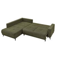 Ecksofa Texas Recr-Links Grün S: 203x259 cm - Schwarz/Grün, KONVENTIONELL, Holz (203/92/259cm)