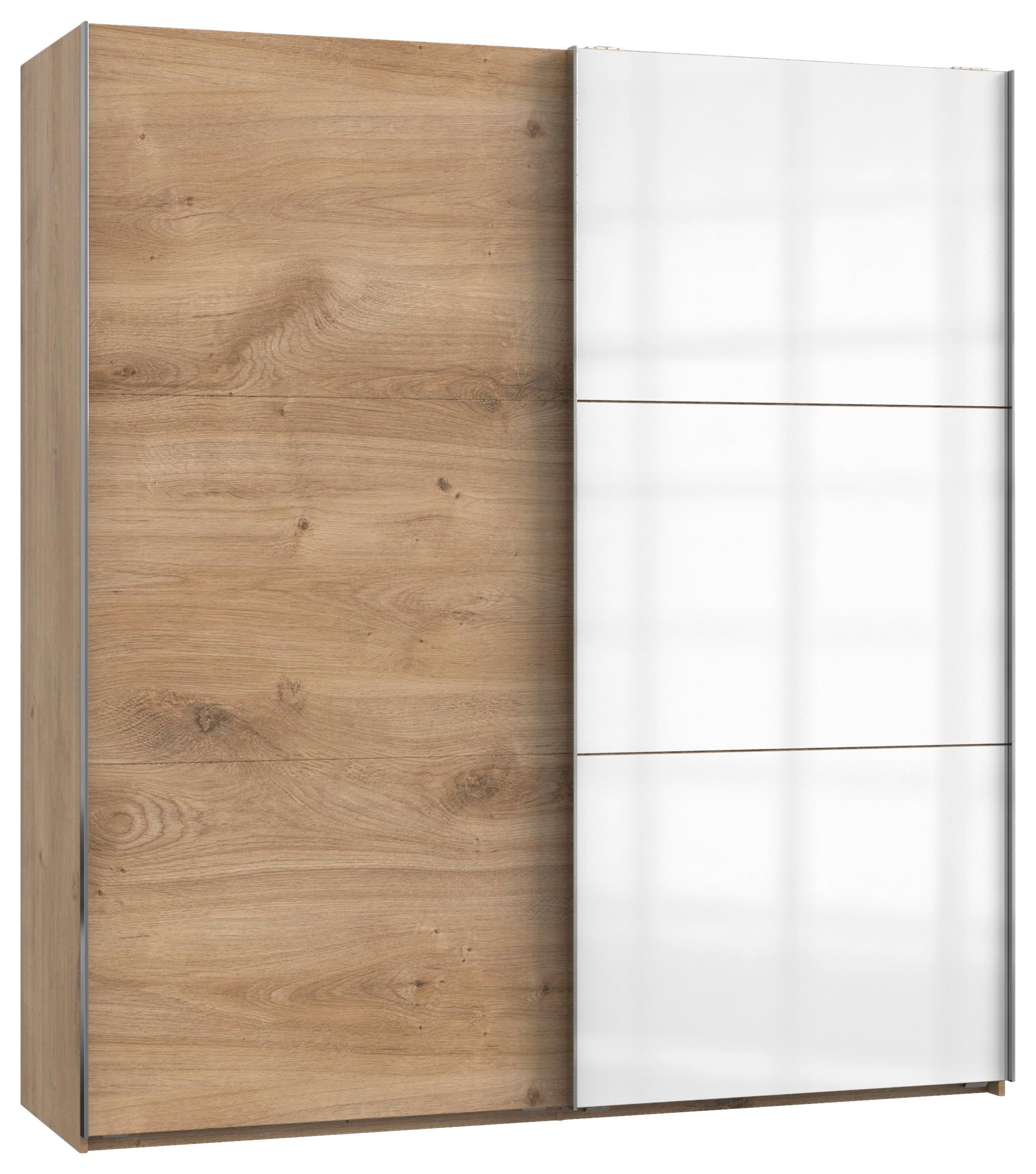 Schwebetürenschrank B: 200 Cm Level Weiß/eiche Dekor - Eichefarben/Weiß, MODERN, Holzwerkstoff (200/216/65cm) - MID.YOU