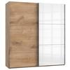 Schwebetürenschrank B: 200 Cm Level Weiß/eiche Dekor - Eichefarben/Weiß, MODERN, Holzwerkstoff (200/216/65cm) - MID.YOU