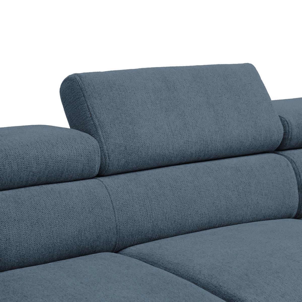 Rohová sedačka RAVEN, pravá, kráľovská modrá - čierna/kráľovská modrá, Modern, kov/textil (257/76-92/96cm) - Mömax