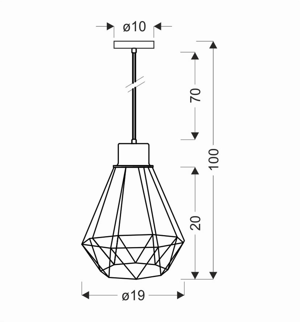 Pendelleuchte 31-00262 - Schwarz, Design, Metall (19/19/100cm)