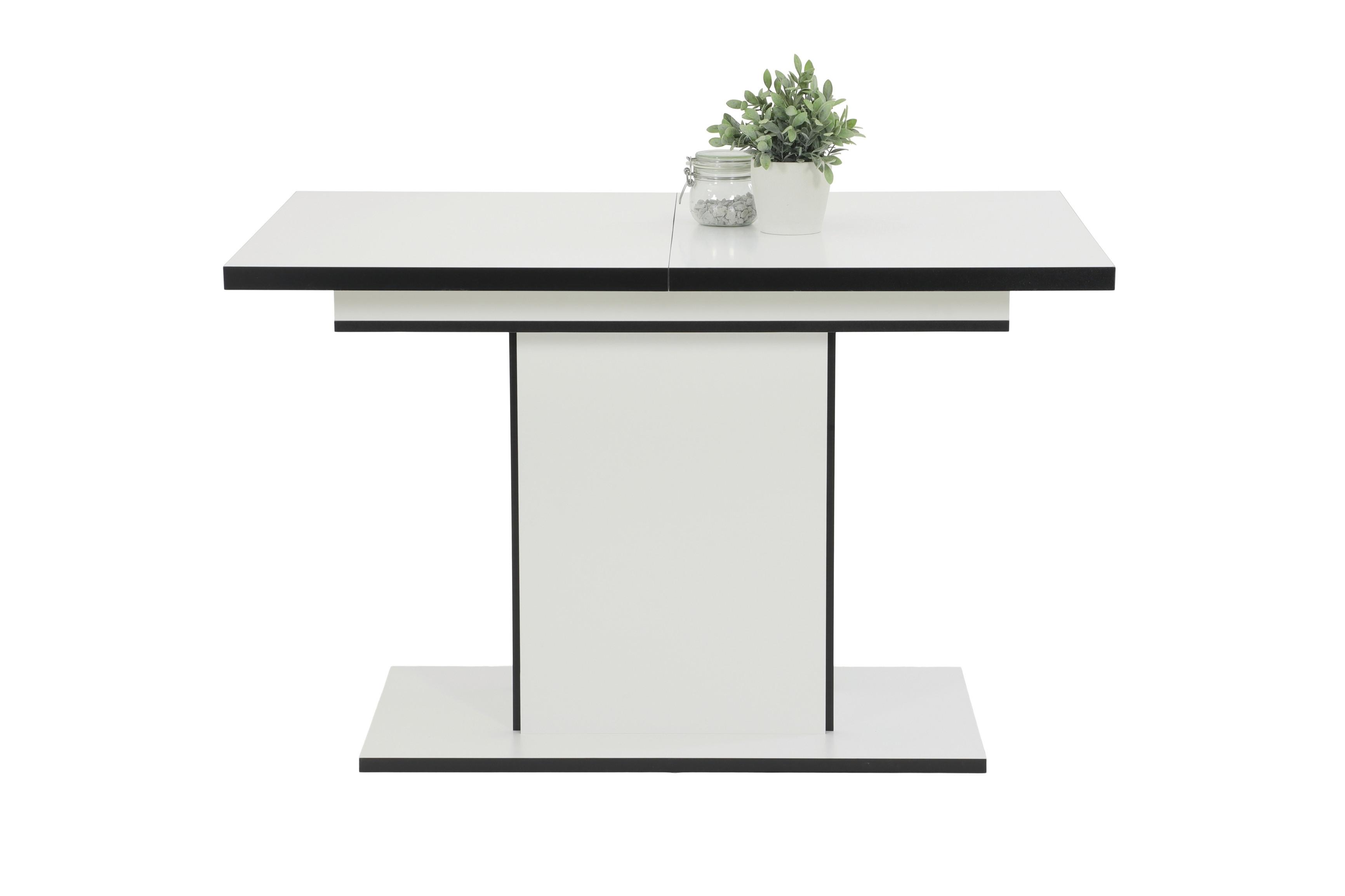 ESSTISCH ALICE II T - Schwarz/Weiß, MODERN, Holzwerkstoff (80/120-160/76cm) - P & B