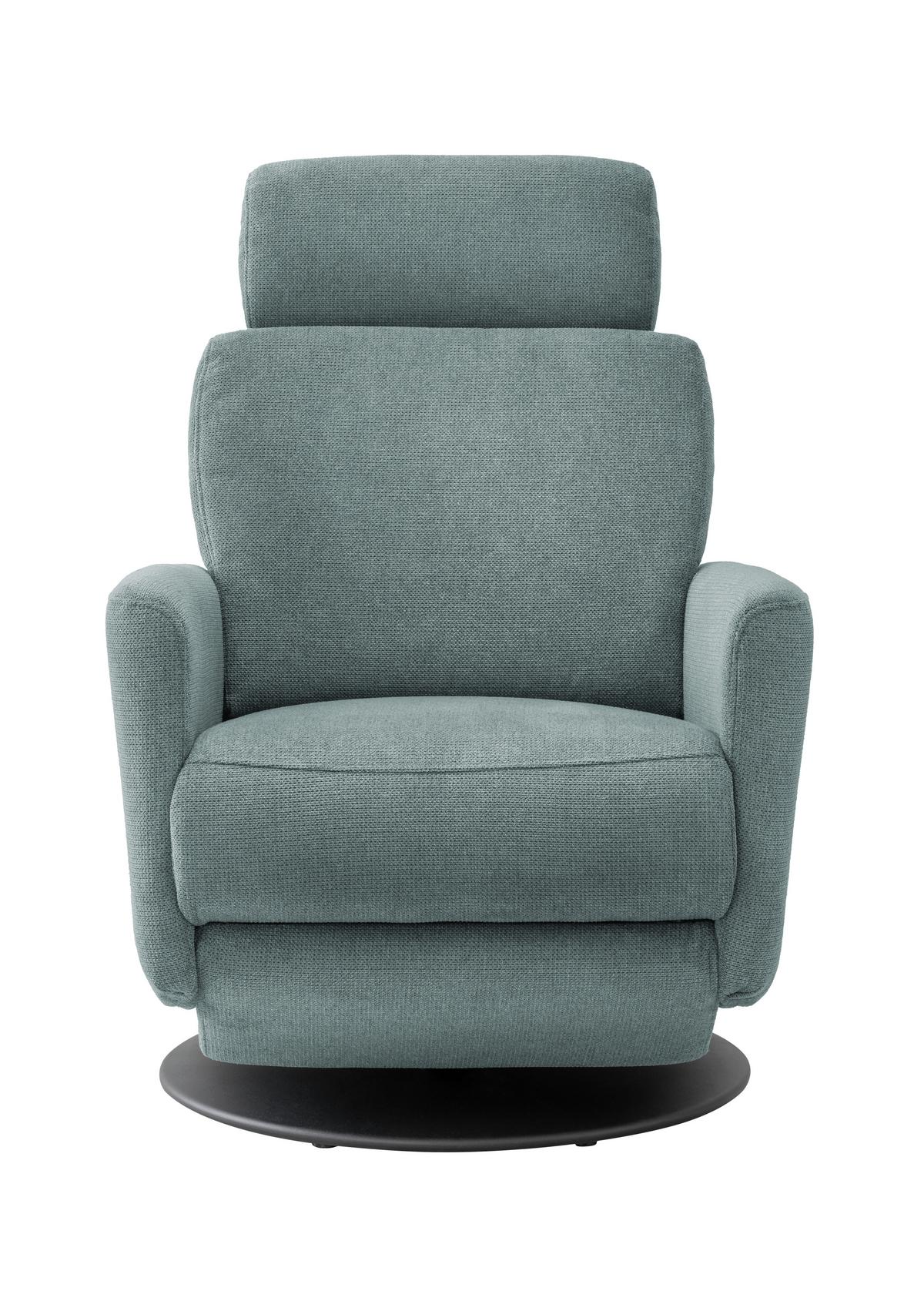 Relaxsessel Centrale T: 87-154 cm, Blaugrau - Blaugrau/Schwarz, MODERN, Textil (77/105/87-154cm) - Livetastic