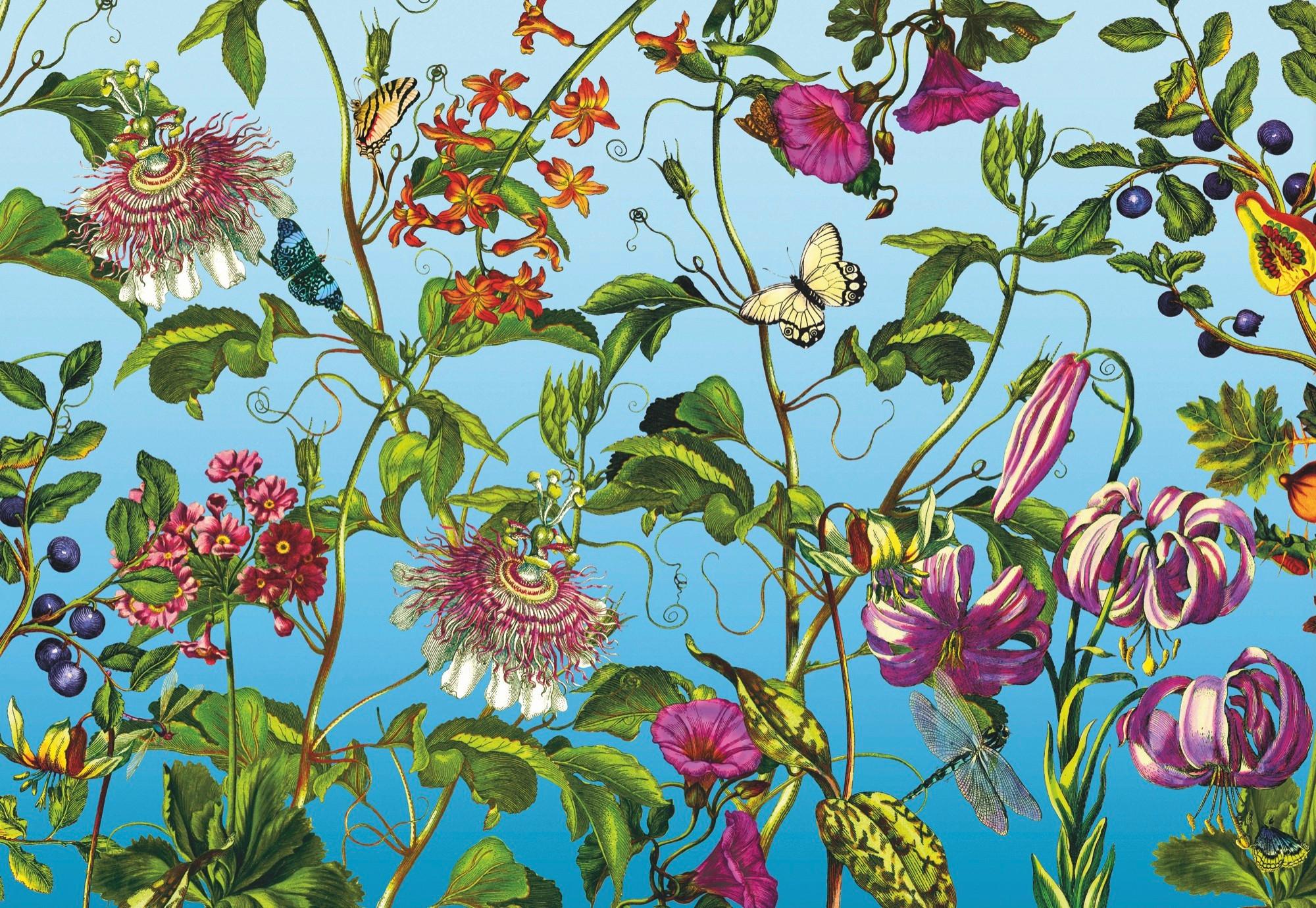 Vliestapete Floral - Multicolor, Natur, Papier (368/248cm)