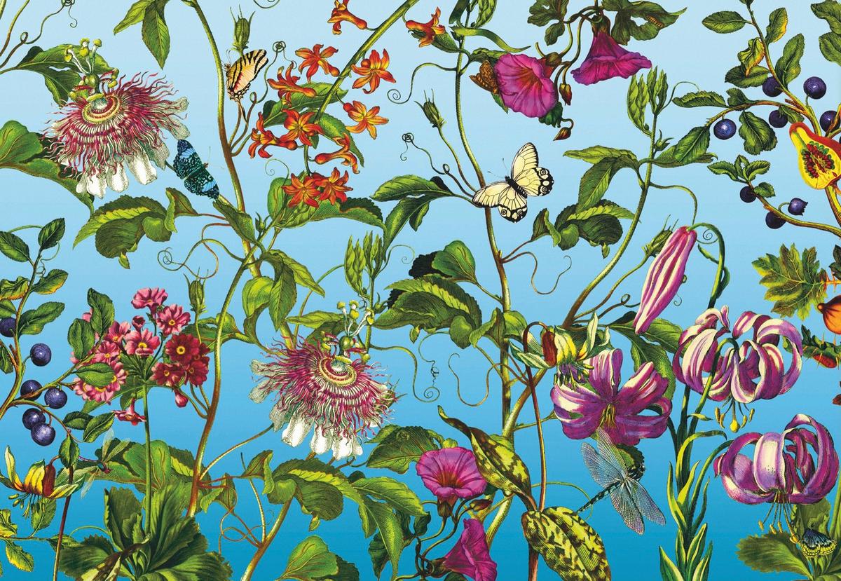 Vliestapete Floral - Multicolor, Natur, Papier (368/248cm)