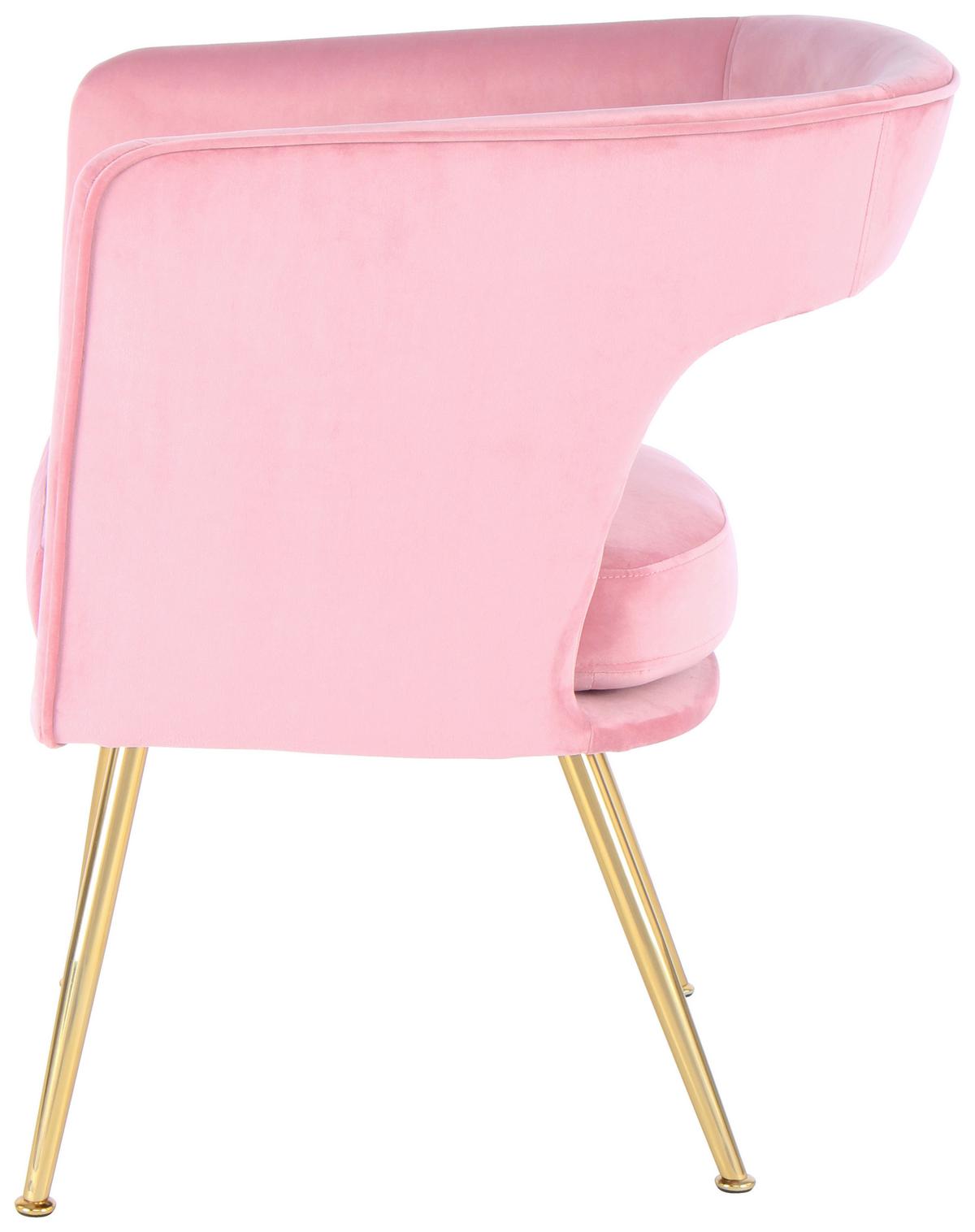 STOLIČKA S PODRÚČKAMI JOLENE - zlatá/ružová, Modern, kov/textil (60/77/63cm) - MID.YOU