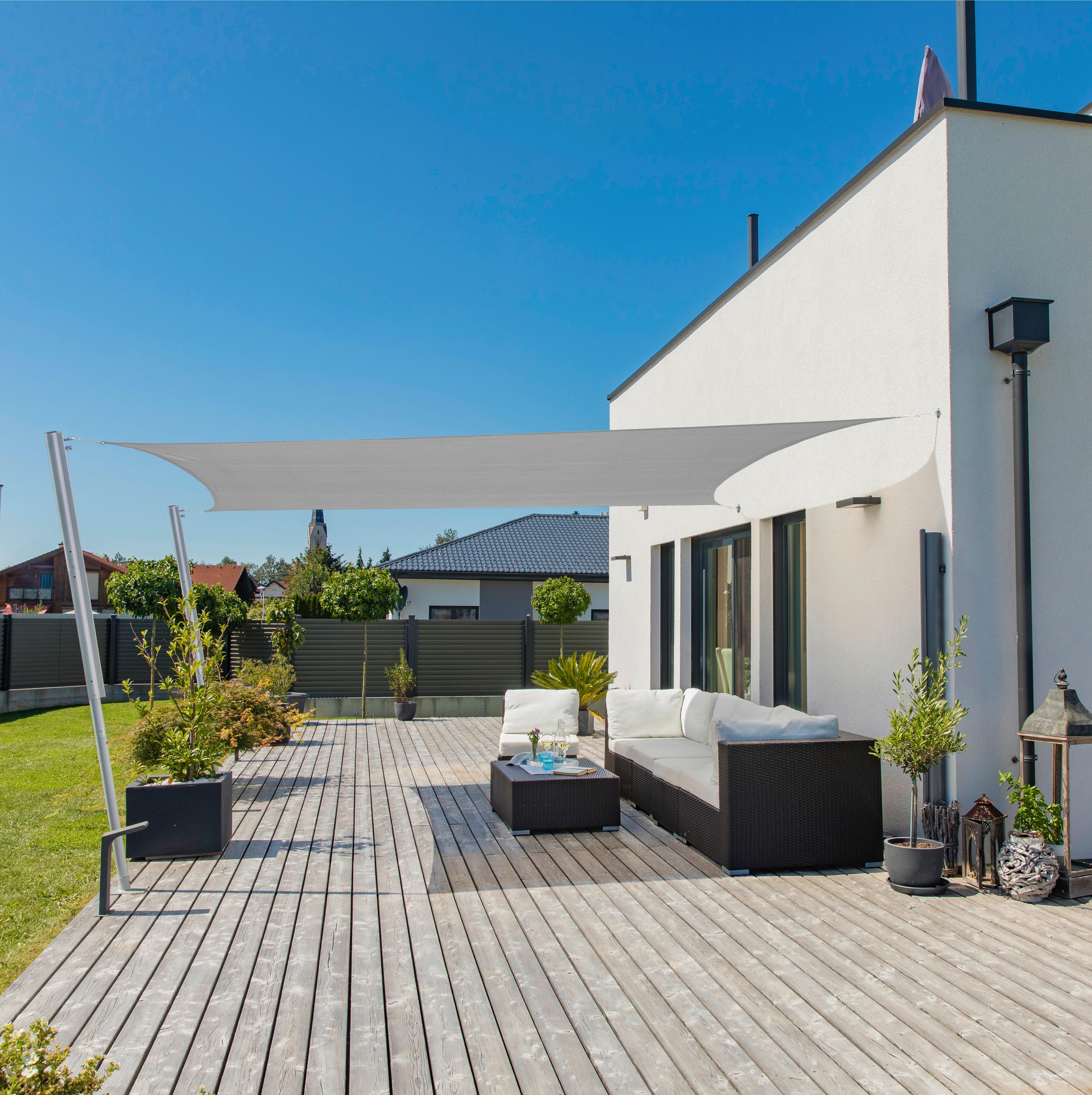 Sonnensegel Rechteck 3x4 m - Grau, Basics (300/400cm)