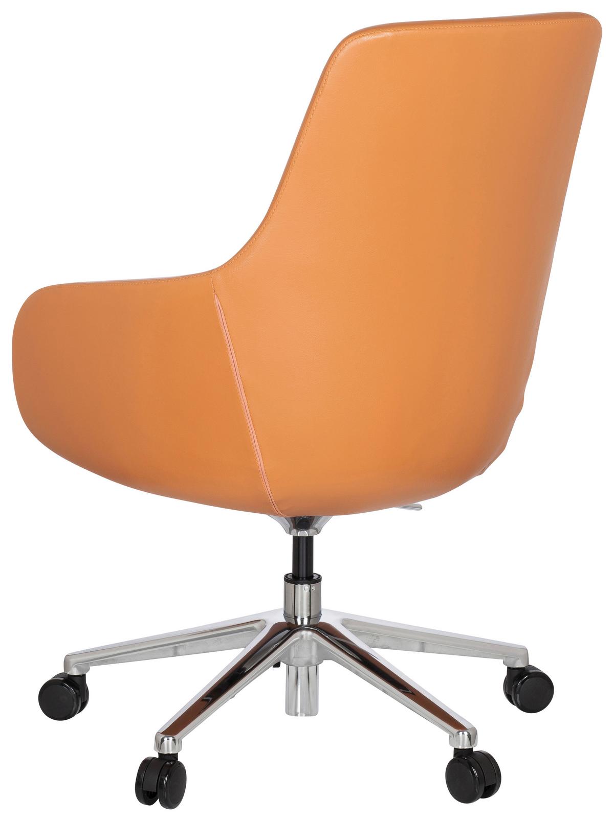 Bürostuhl Bareno Mit Armstützen Orange - Alufarben/Orange, MODERN, Leder/Kunststoff (65/104/54cm) - MID.YOU