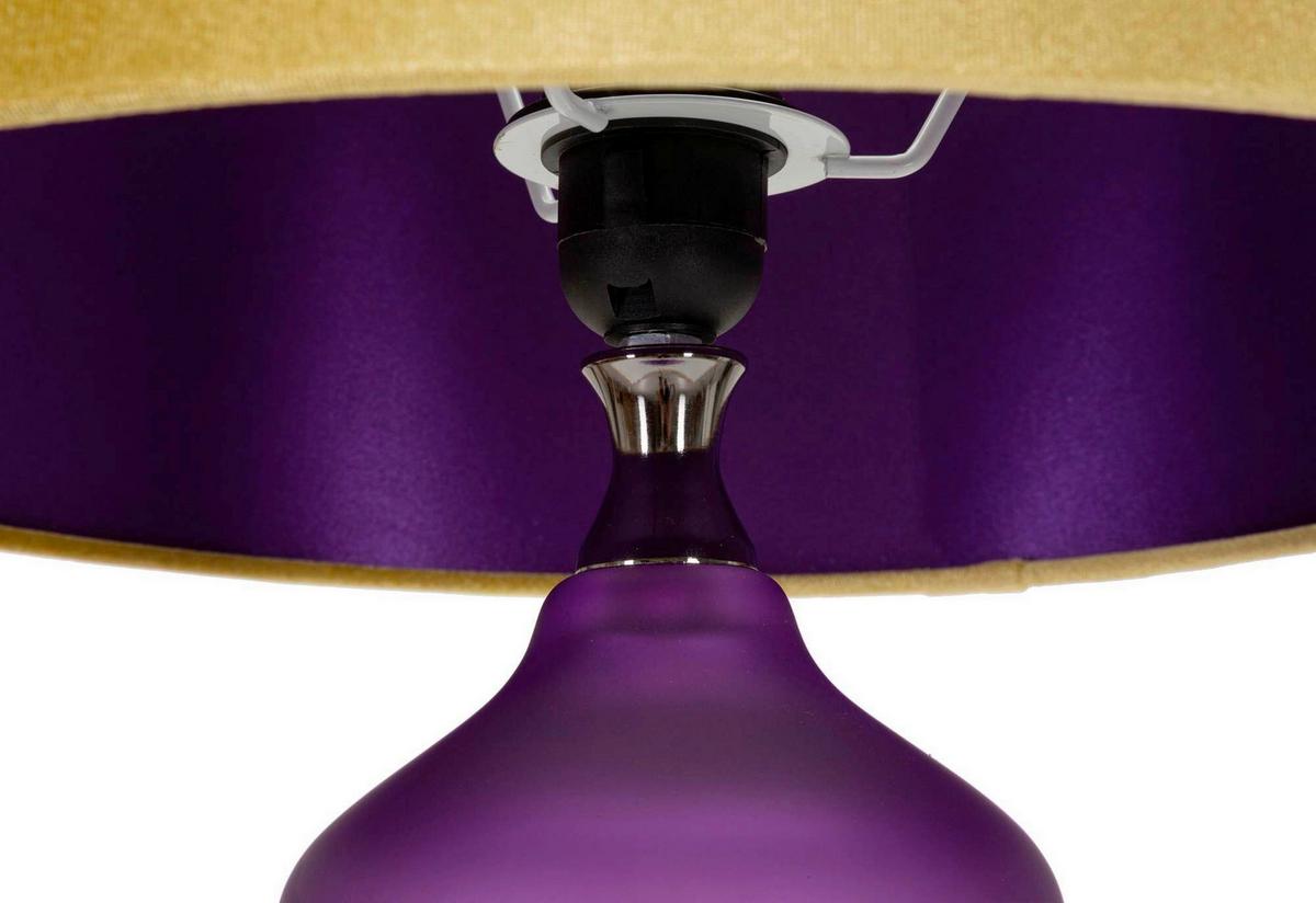 Tischleuchte Milva Three Lila, Gelb B: 40 cm - Gelb/Lila, Basics, Glas/Textil (40/70/40cm)