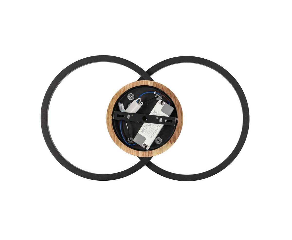 LED-Deckenleuchte Karo - Eichefarben/Schwarz, MODERN, Holz/Kunststoff (50/30/8,5cm) - Luca Bessoni