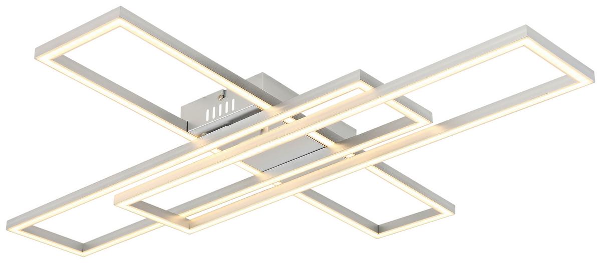 Led-deckenleuchte Constanze - Silberfarben/Opal, Basics, Kunststoff/Metall (80/60/7,4cm) - Luca Bessoni