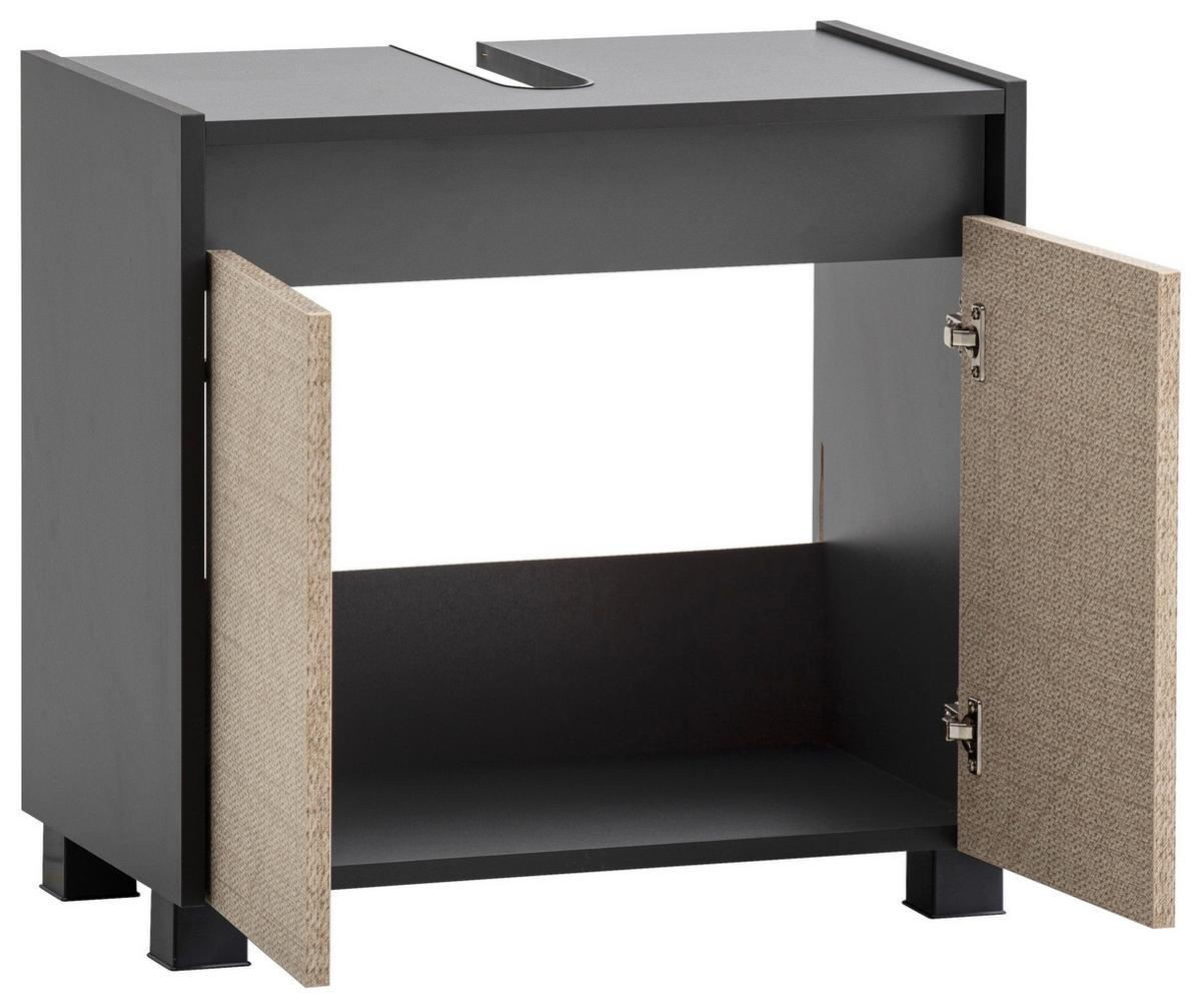 Waschbeckenunterschrank Sander Beige/Anthrazit B: 56,9cm - Beige/Anthrazit, MODERN, Holzwerkstoff (56,9/54,6/33cm) - MID.YOU