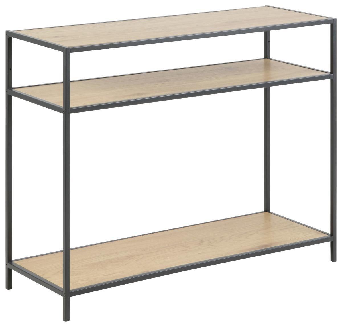 Konsolentisch Seaford Eiche Dekor/Metall B: 100 cm - Eichefarben/Schwarz, Trend, Holzwerkstoff/Metall (100/35/79cm) - MID.YOU