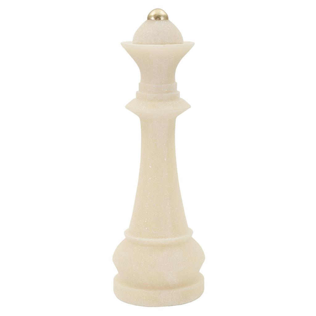 SKULPTUR Kunststoff, Weiß/Gold