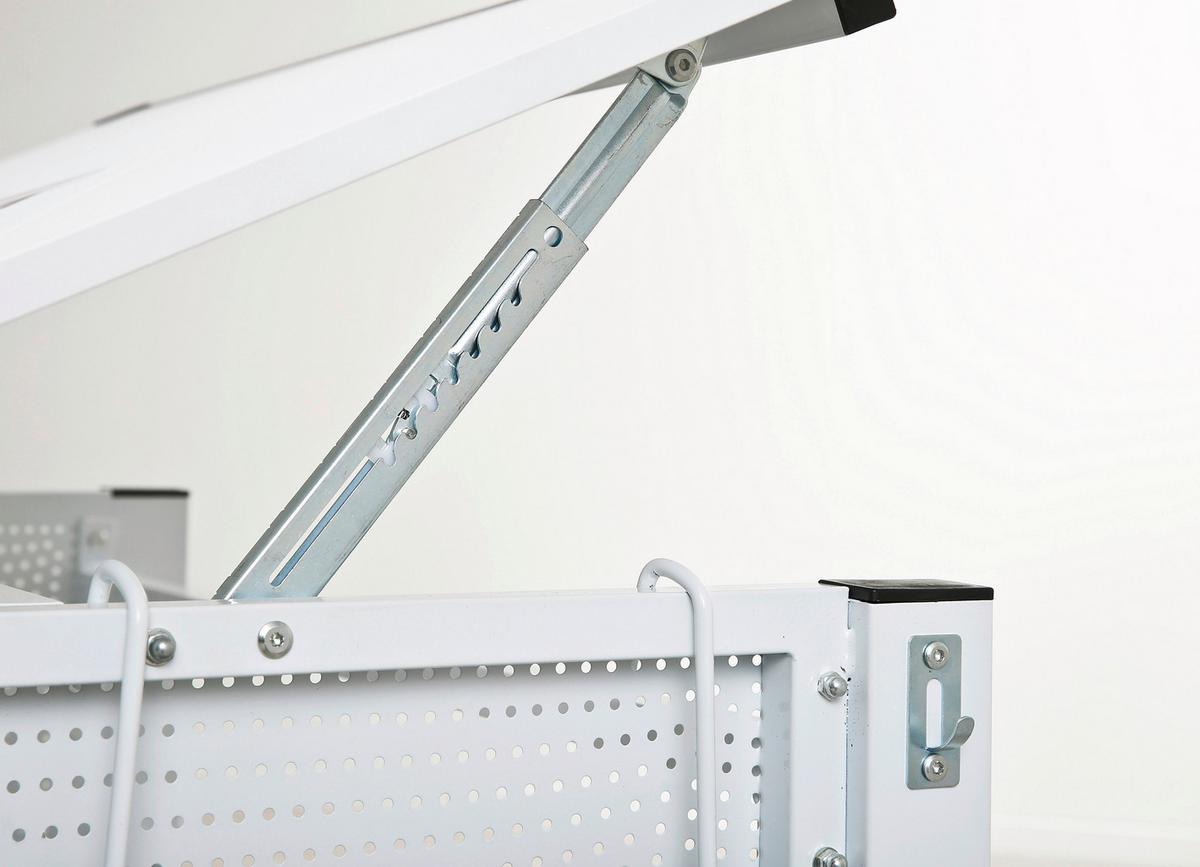 Jugendschreibtisch Neigbar B: 118 Cm H: 63 Cm Matts, Weiß - Pink/Weiß, MODERN, Holzwerkstoff/Metall (118/73/63cm) - MID.YOU