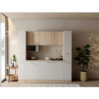 KÜCHENBLOCK Ingrid, Weiß B: 210 cm - Eichefarben/Weiß, Design, Holzwerkstoff (210cm) - Respekta