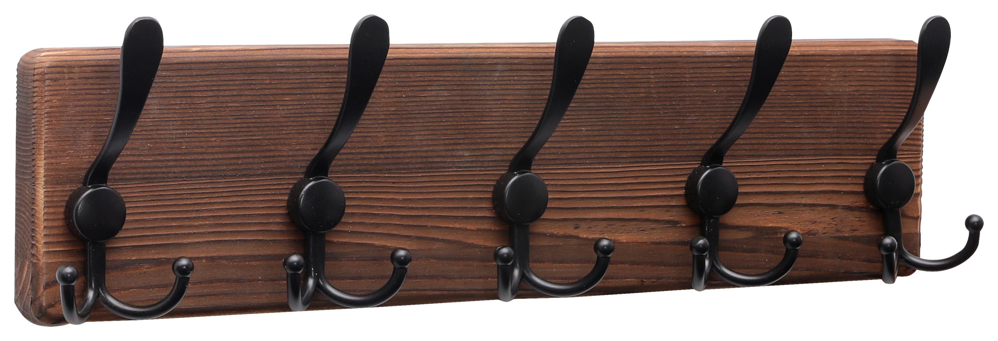 Hakenleiste Mila 2 - Braun, MODERN, Holz (44/11/6,8cm)
