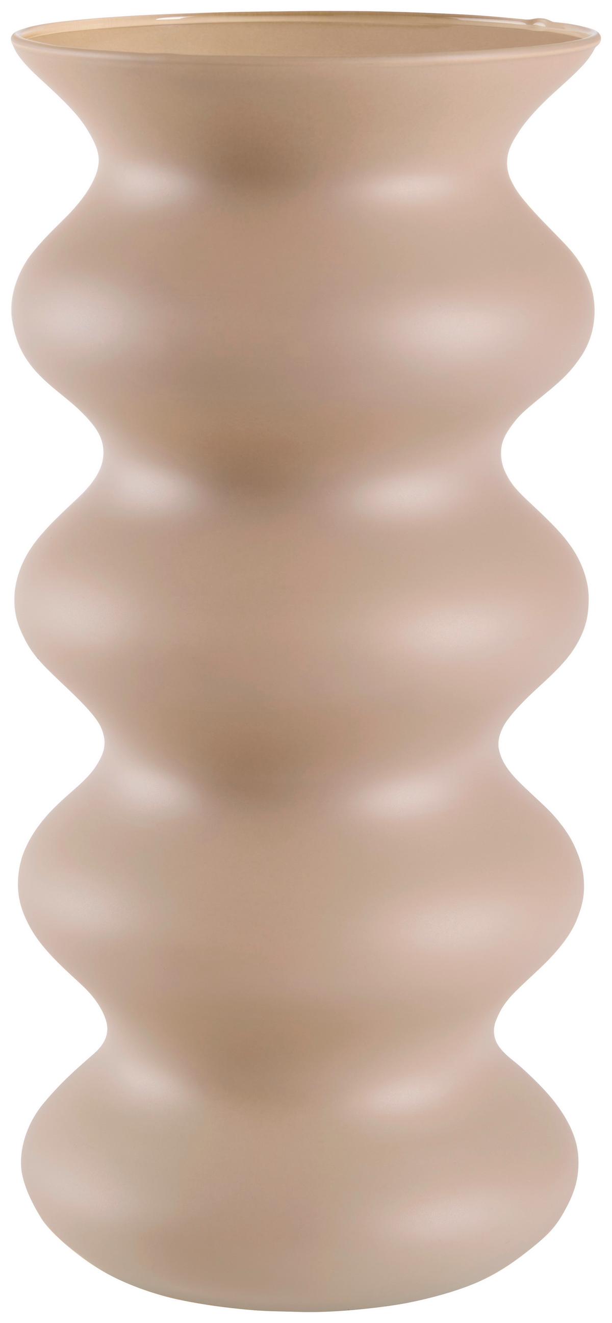 Vase Anna - Salbeigrün/Beigebraun, KONVENTIONELL, Glas - James Wood