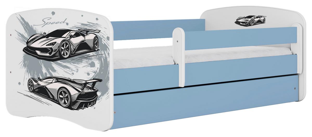 Kinder-/Juniorbett Babydreams Inkl. Matratze 80x160 - Blau/Birkefarben, MODERN, Holz/Holzwerkstoff (80/160cm) - MID.YOU