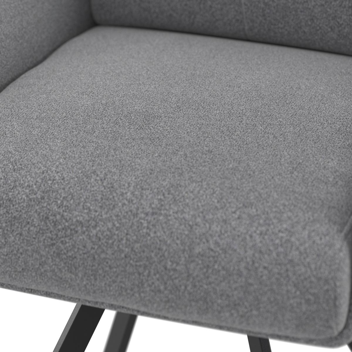 ŽIDLE S PODRUČKAMI MARIE - šedá/černá, Moderní, kov/dřevo (60/95,5/65cm) - Bessagi Home