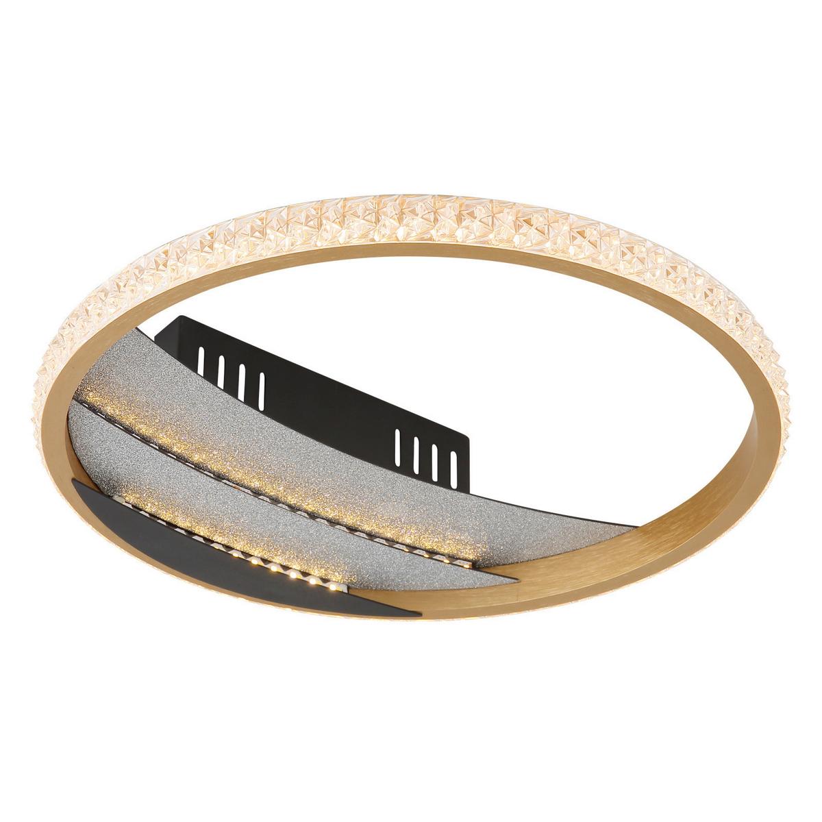 LED-Deckenleuchte Memory-Funktion - Goldfarben/Schwarz, Design, Kunststoff/Metall (29.5/6cm) - Globo