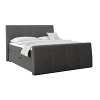 Boxspringbett Libra - Dunkelgrau/Schwarz, KONVENTIONELL, Textil (160/200cm)