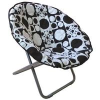 SKLÁDACÍ KŘESLO PAPA SAM - bílá/černá, Moderní, kov/textil (86/80/65cm)
