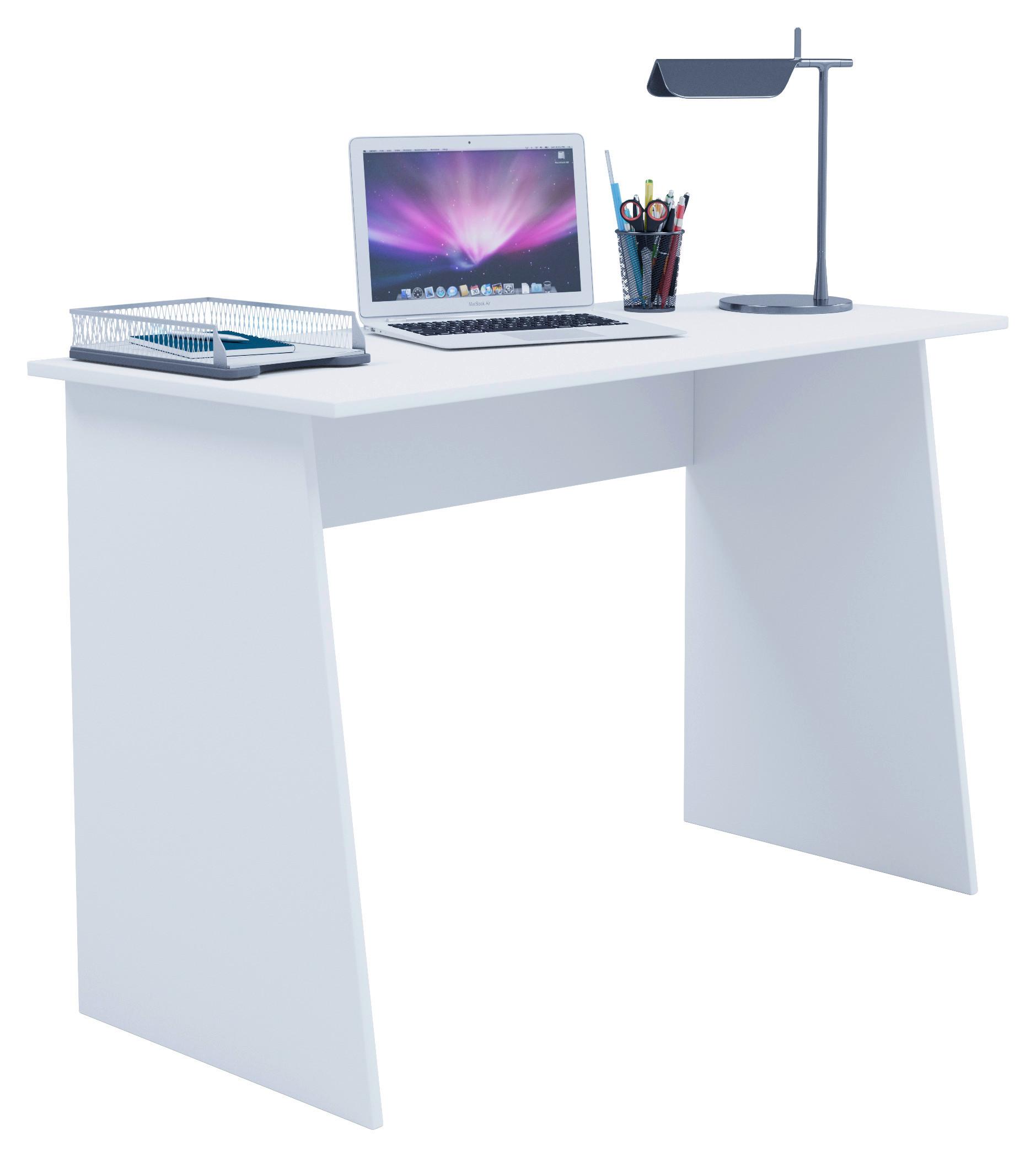 Schreibtisch B 110cm H 74cm Masola Maxi, Weiß - Weiß, Basics, Holzwerkstoff (110/50/74cm) - MID.YOU