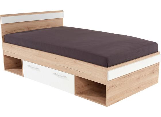 Ágykeret Box - tölgy színű/fehér, modern, faanyagok (207/125/86cm) Ágykeret Box - tölgy színű/fehér, modern, faanyagok (207/125/86cm)