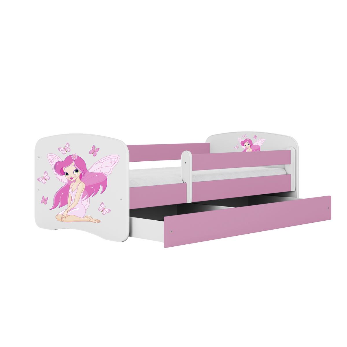 Kinder-/Juniorbett Babydreams Inkl. Matratze 80x160 - Pink/Birkefarben, MODERN, Holz/Holzwerkstoff (80/160cm) - MID.YOU