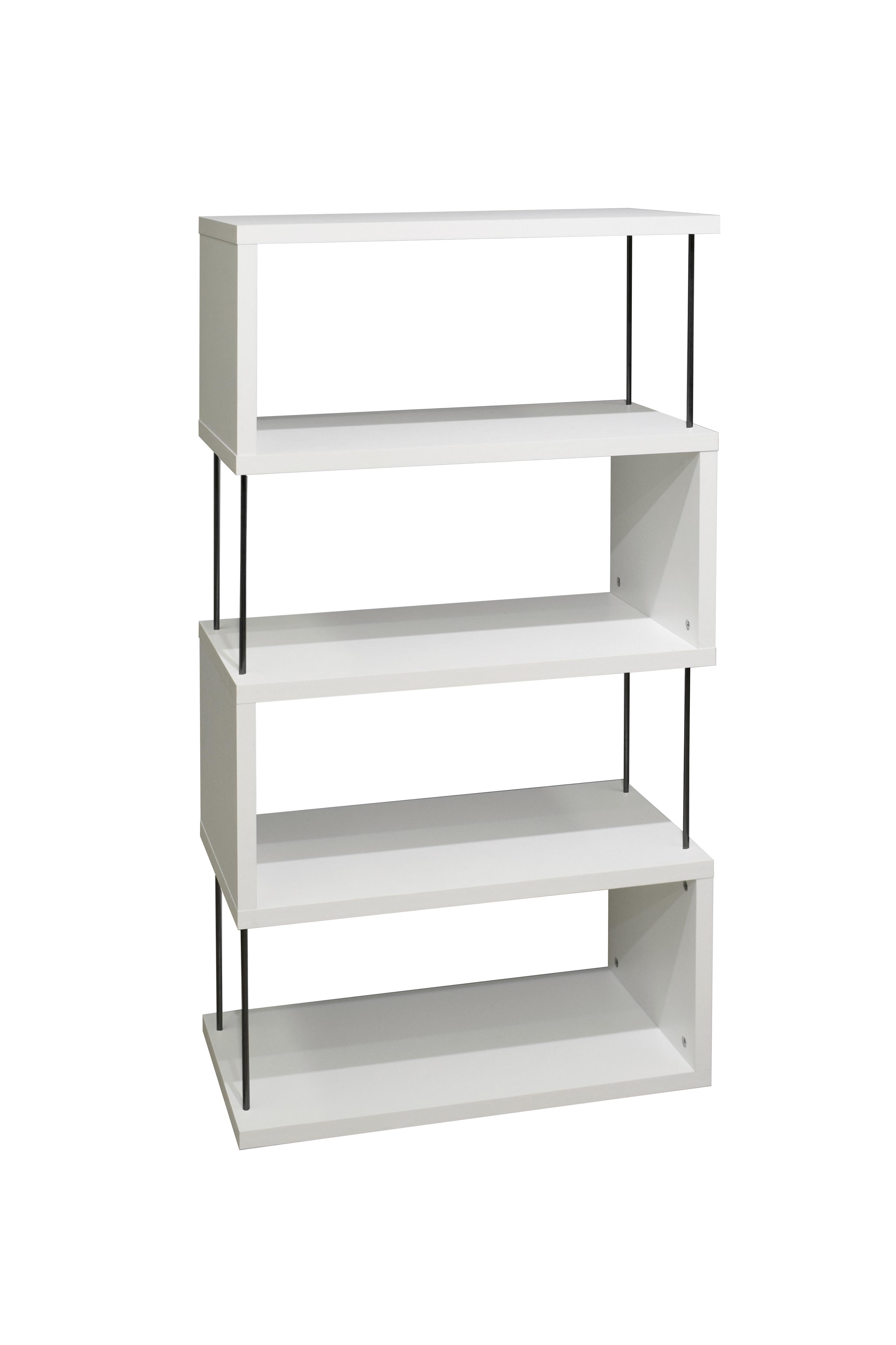 Stojací Regál Sticks - bílá/černá, Moderní, kompozitní dřevo/plast (66l) - Modern Living