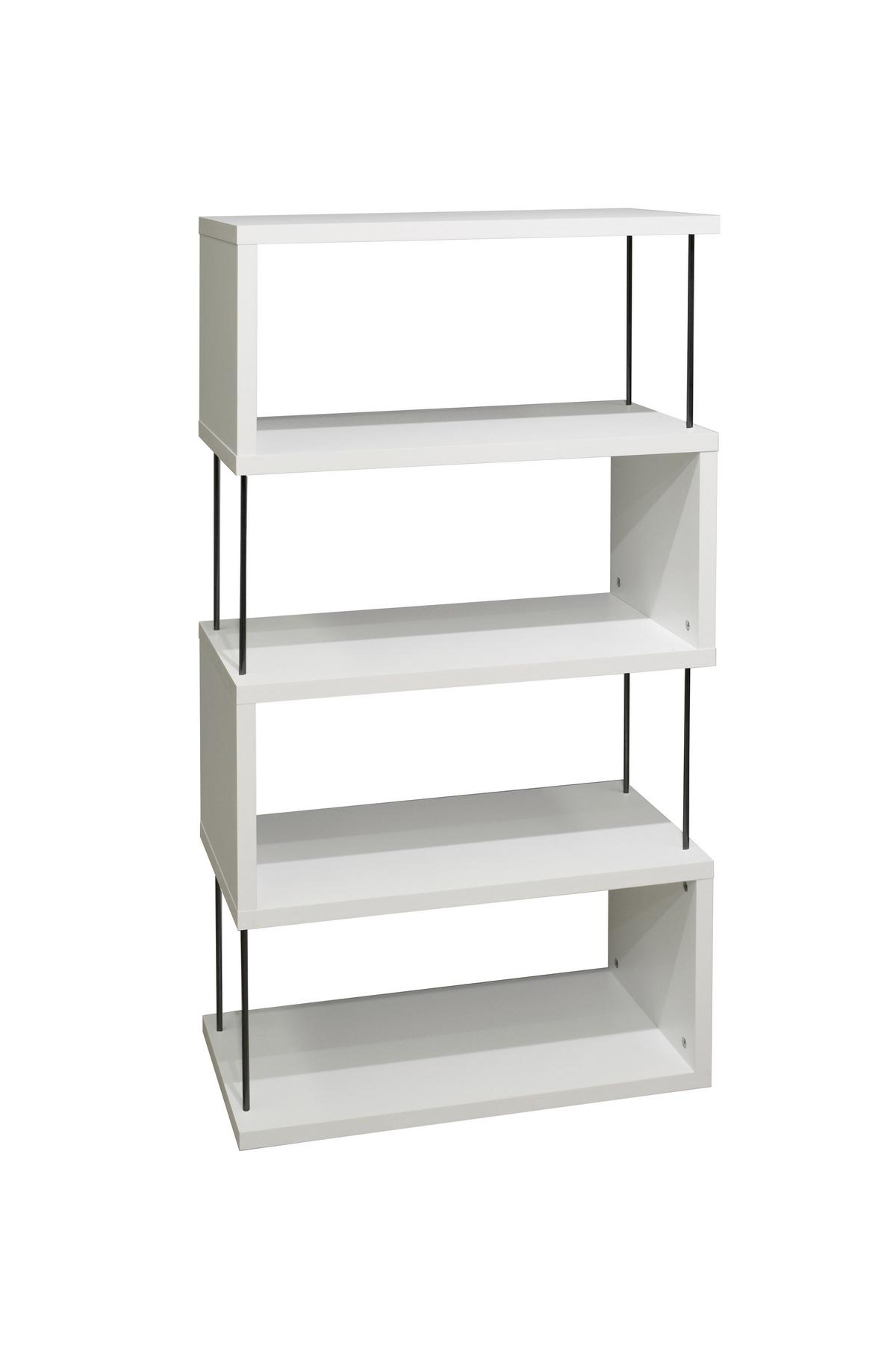 STOJACÍ REGÁL STICKS - bílá/černá, Moderní, kompozitní dřevo/plast (66/126/33cm) - Mömax