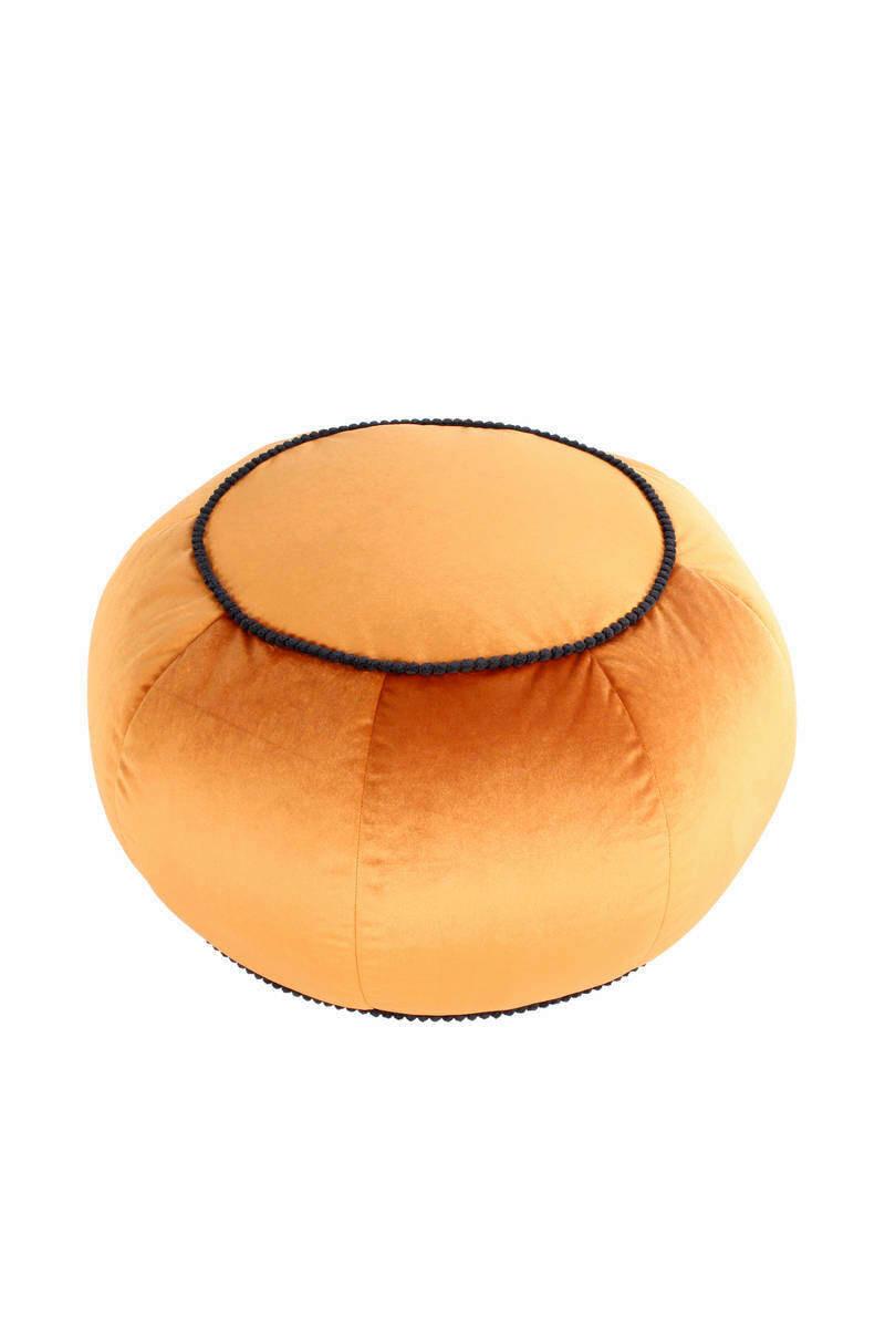 Pouf Taj Mahal Dxh: 65x35 Cm Samt Bronze Mit Reißverschluss - Orange/Bronzefarben, MODERN, Textil (65/35/65cm) - Kayoom