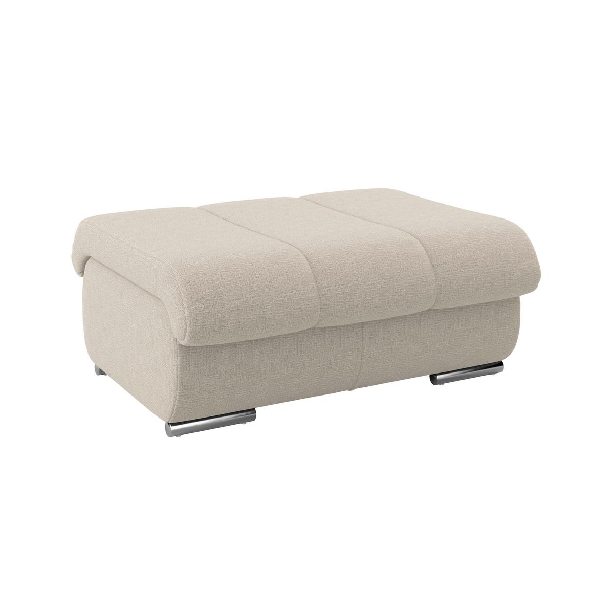 Hocker Multi naturfarben, B: 100cm - Chromfarben/Naturfarben, MODERN, Textil (100/43/80cm) - Luca Bessoni