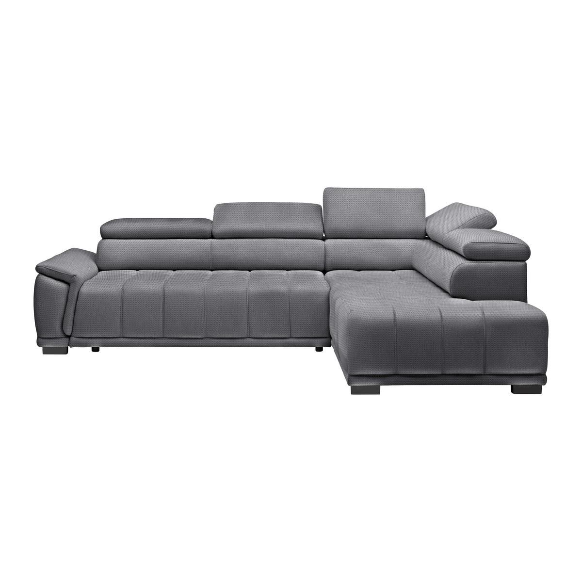 Rohová sedačka GRINALDI, pravá, modrosivá - čierna/modrosivá, Modern, textil/plast (283/206cm) - Premium Living