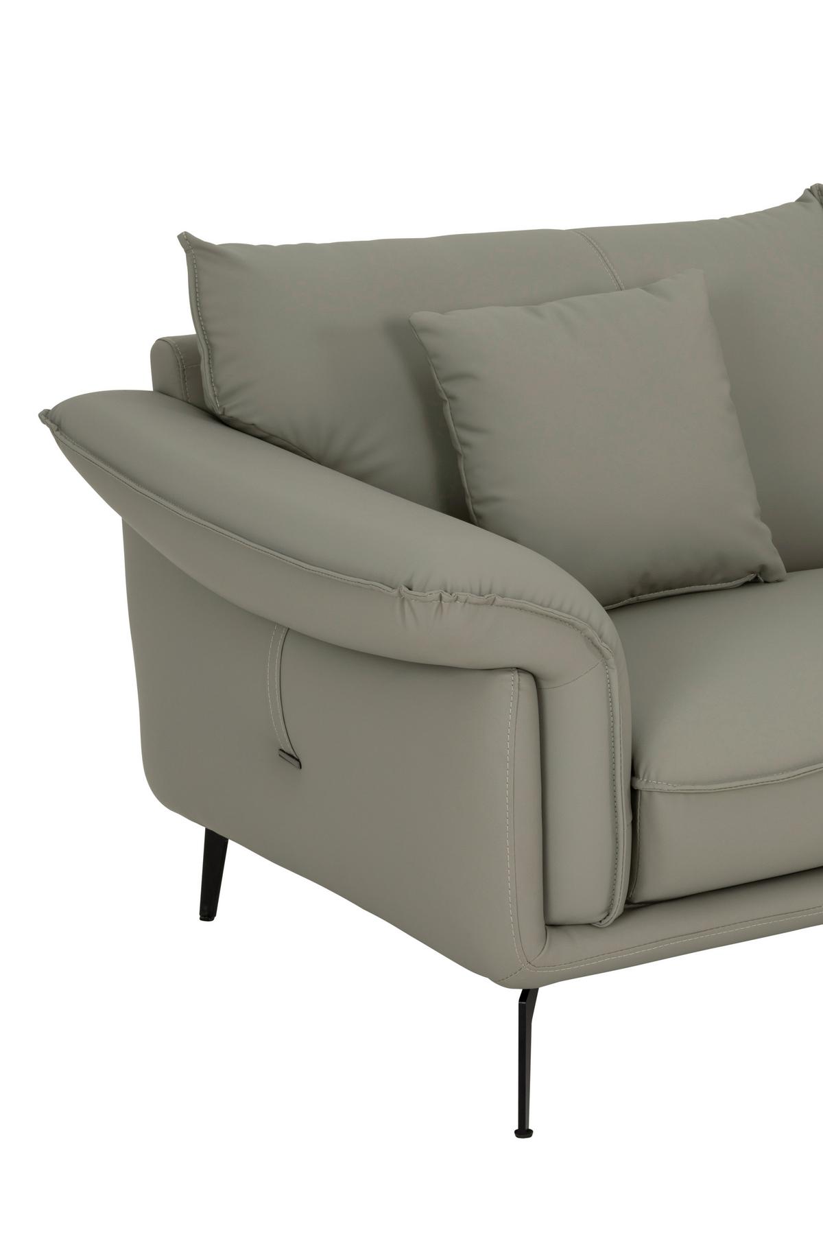 3-Sitzer-Sofa Daniele - Taupe/Schwarz, Design, Textil (289/84/92cm) - MID.YOU