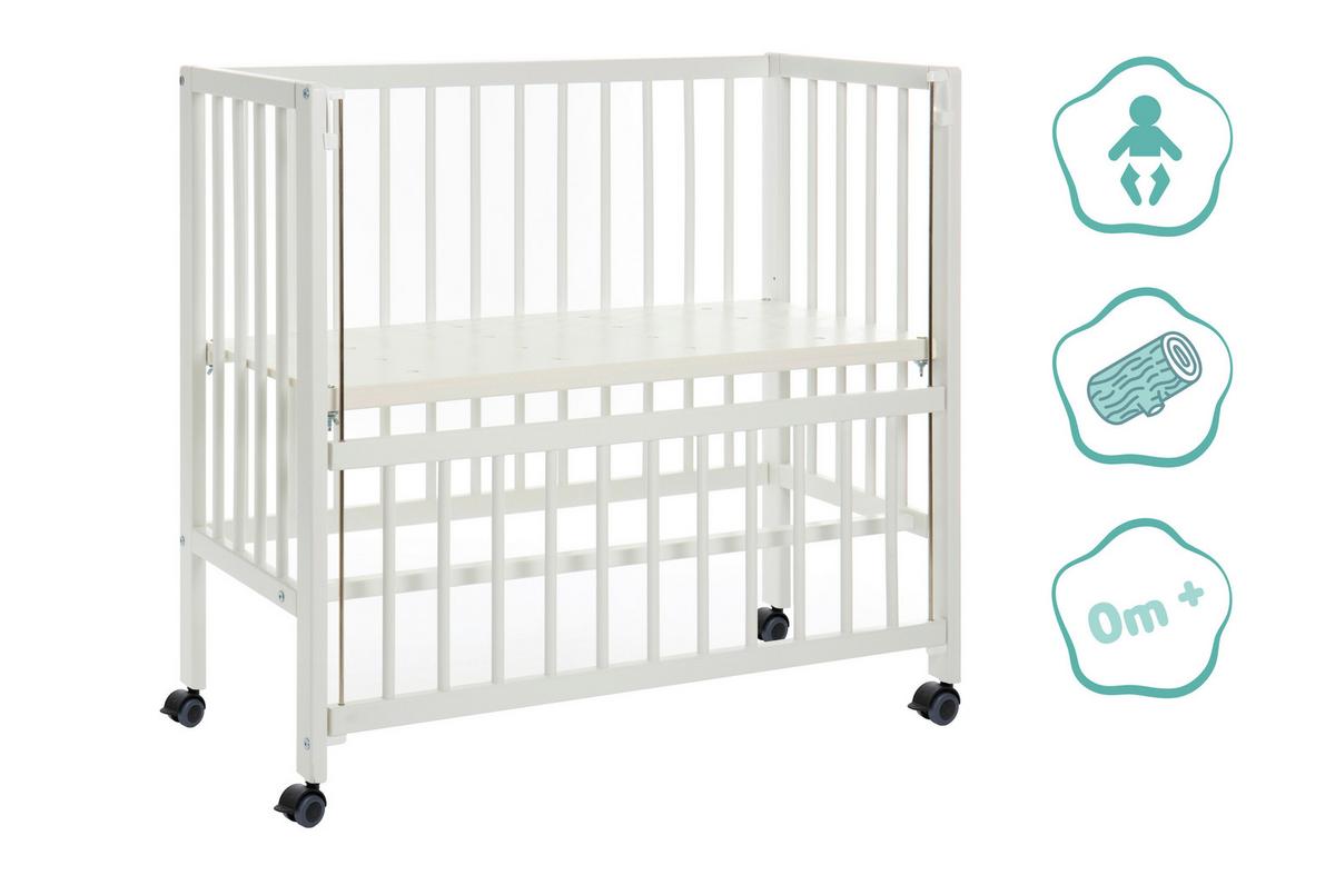Beistellbett Bedside Crib Cocon Weiß, verstellbar - Weiß, Basics, Holz (90/40cm) - Fillikid