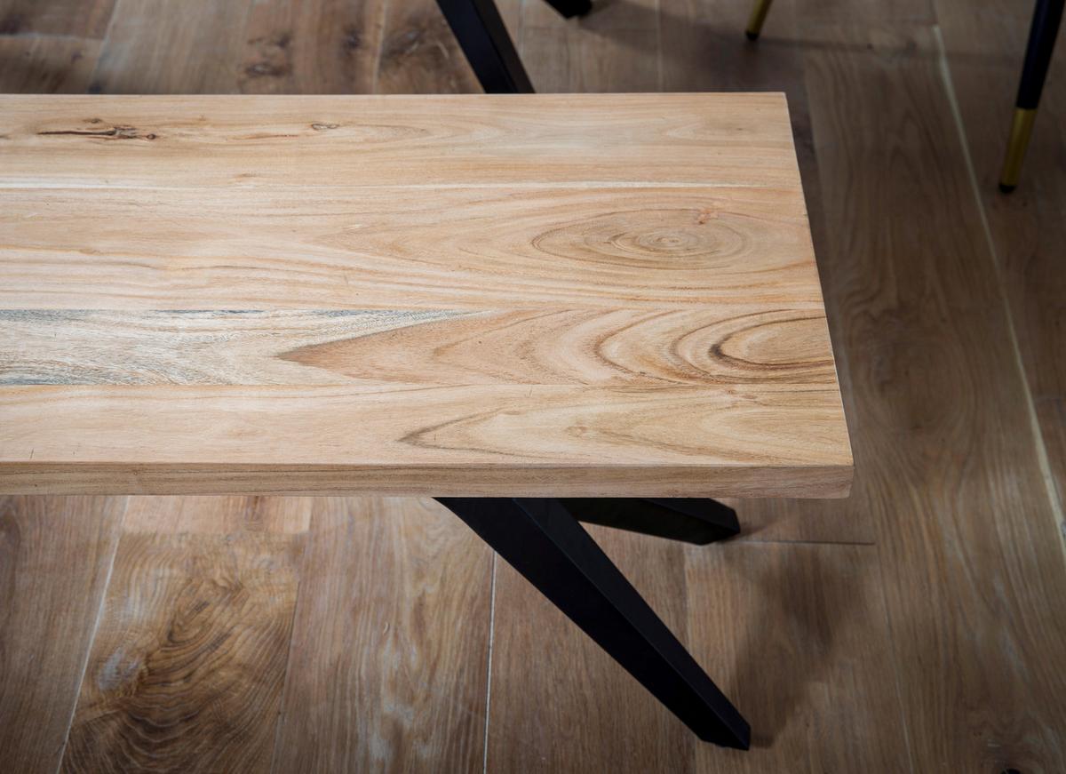 Sitzbank Akaziefarben B: 120 Cm - Schwarz/Akaziefarben, Design, Holz (120/45/45cm) - Livetastic