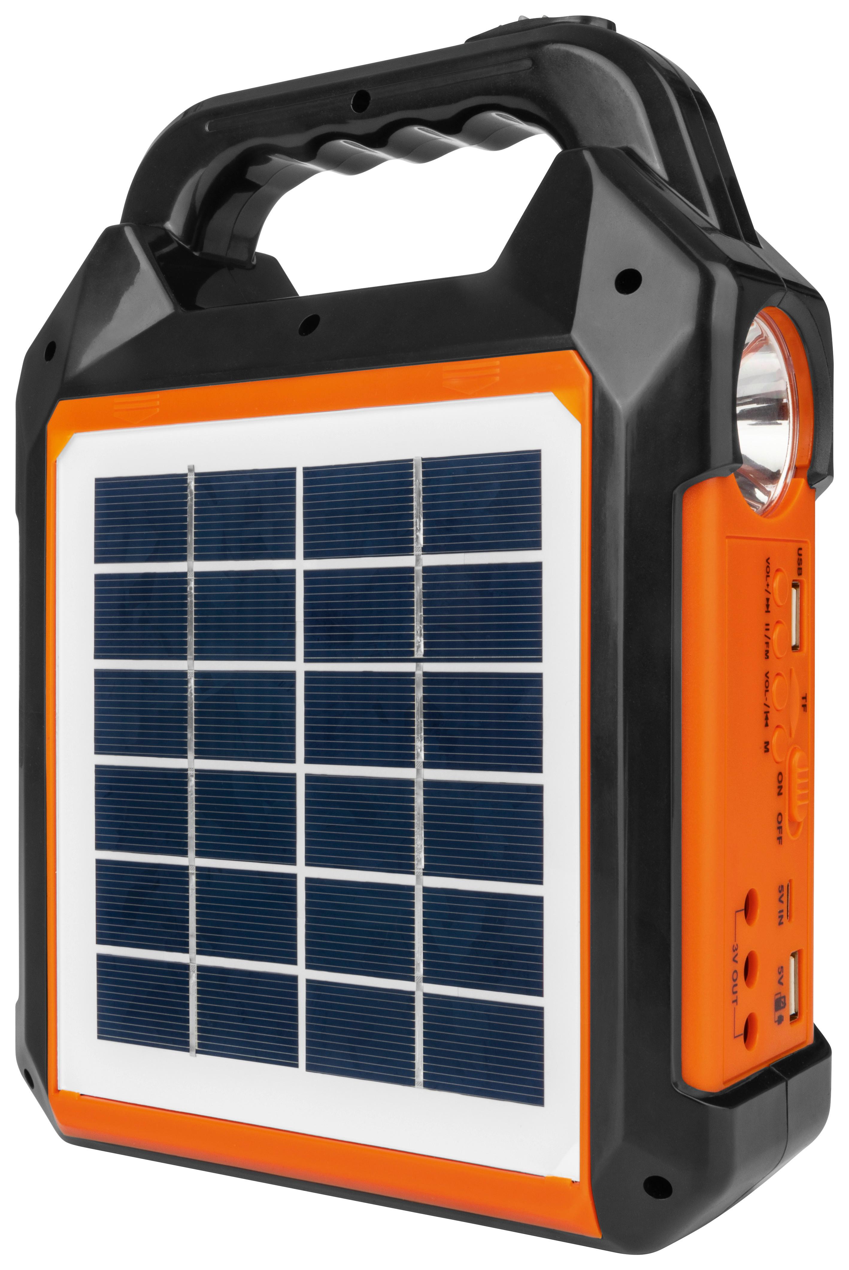 Stromerzeuger Easy Maxx Mobil/Tragbar Solarbetrieb - Schwarz/Orange, Basics, Kunststoff (17,2/7/22,5cm)