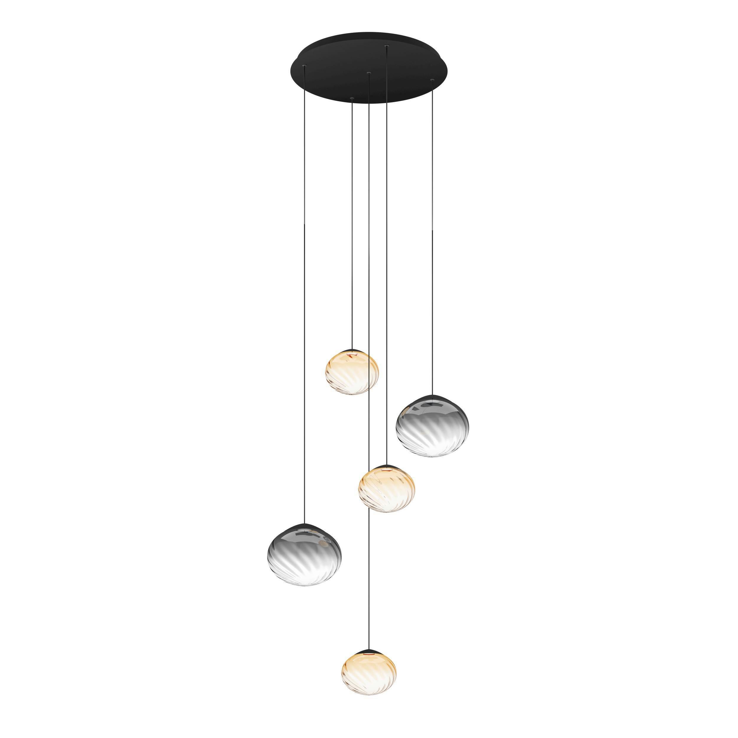 ZÁVESNÉ LED SVIETIDLO PANTOJA - číra/čierna, Design, kov/sklo (68/180cm)