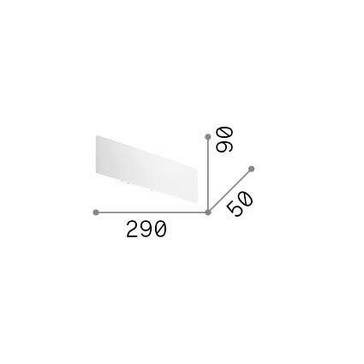 Wandleuchte Bianco Weiß B: 9 Cm - Weiß, Design, Metall (29/9/5cm) - Ideal Lux