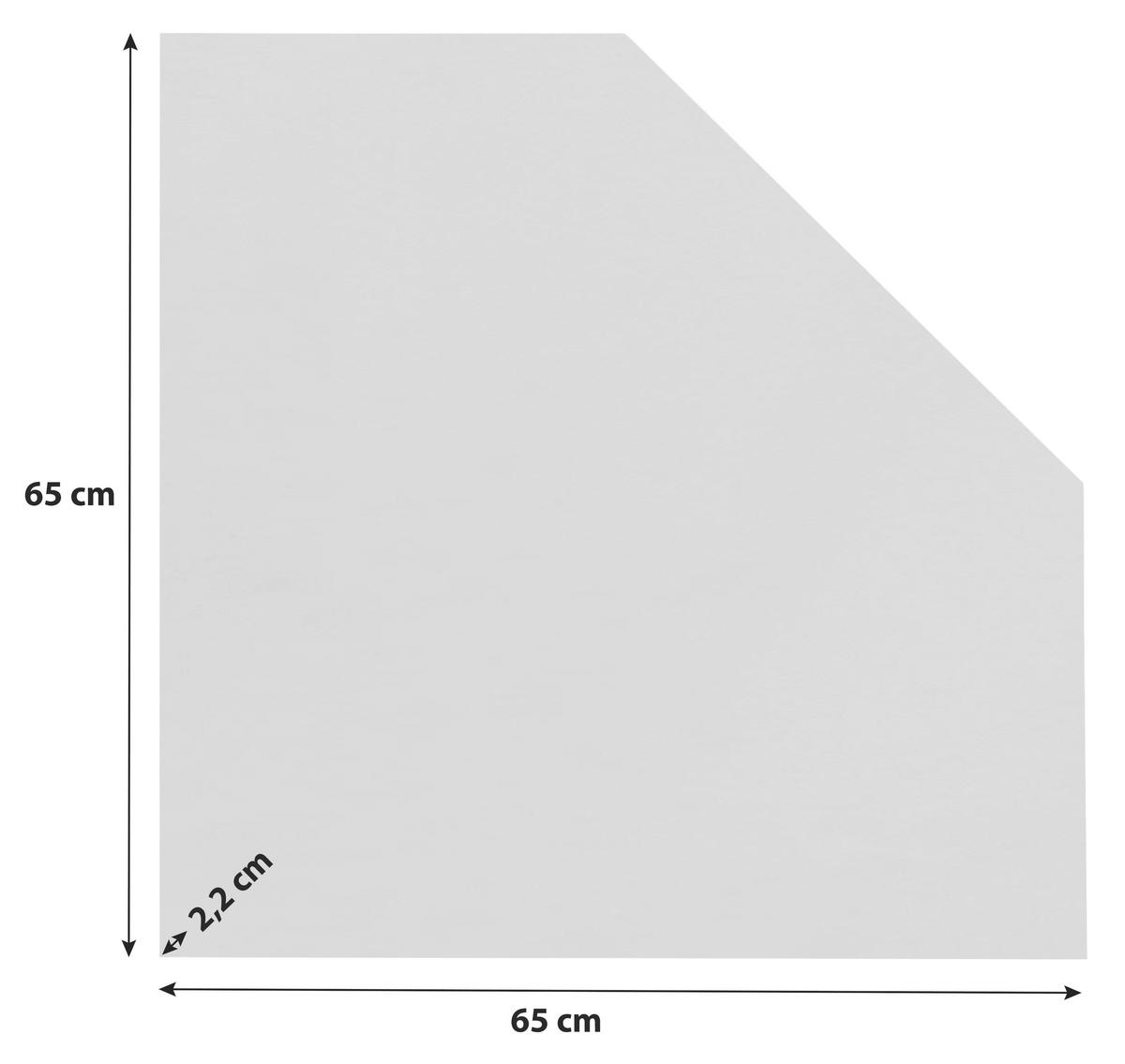 Eckverbindungsplatte B 65cm Serie 200, Weiß - Weiß, Basics, Holzwerkstoff (65/2,2/65cm) - MID.YOU