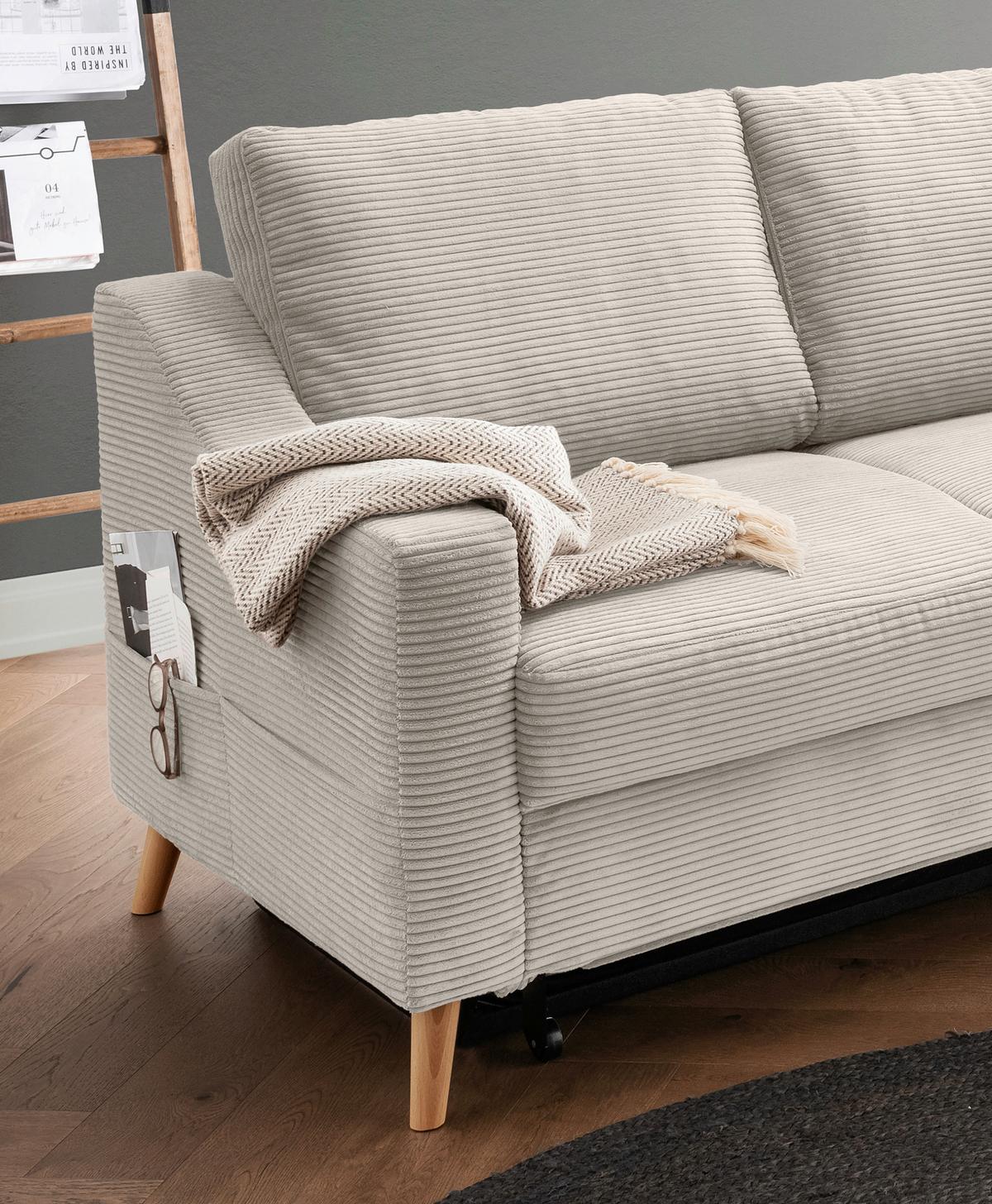 Ecksofa Valentina Beige S: 230x200 Cm - Beige/Naturfarben, MODERN, Textil (230/200cm) - Livetastic