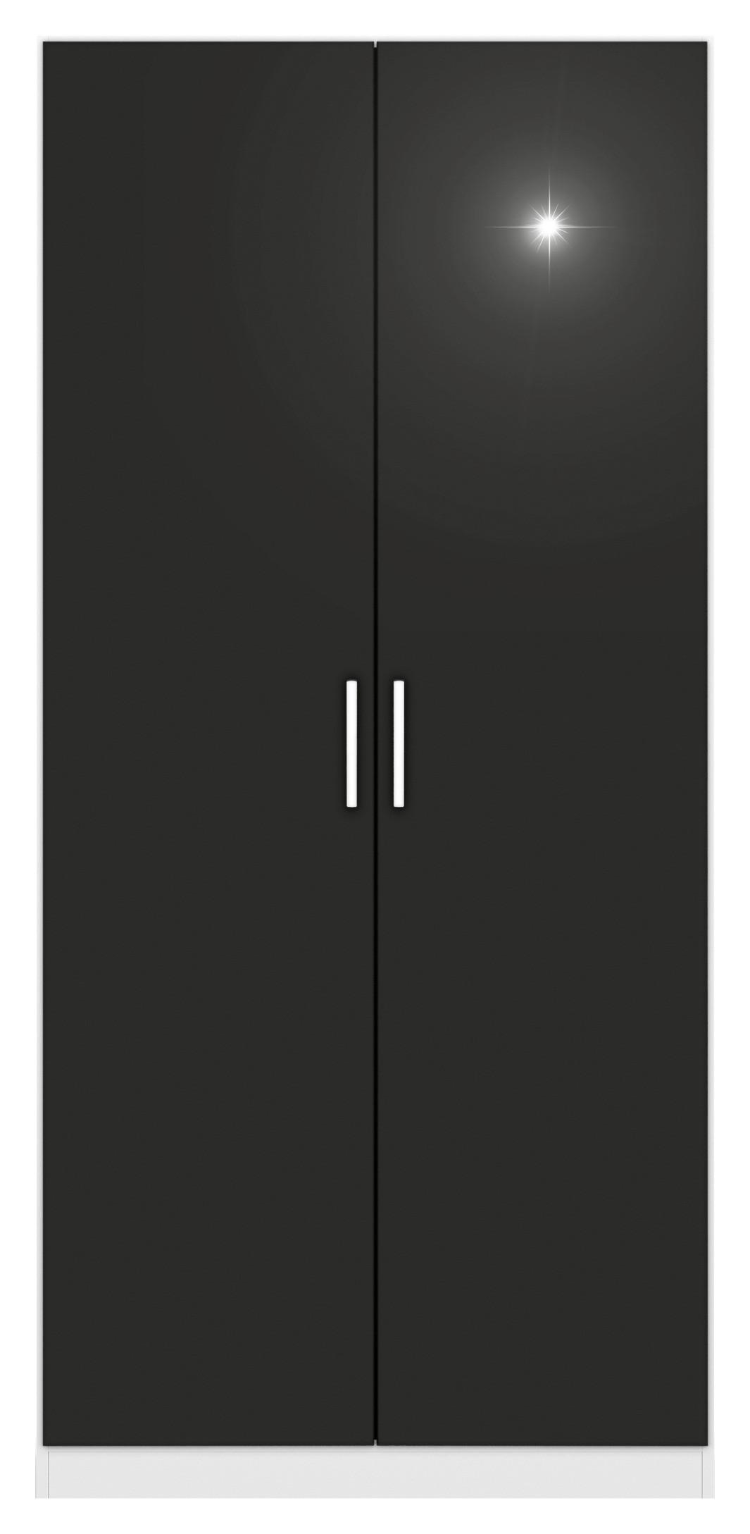Drehtürenschrank 91 Cm Berlin Weiß/grau - Weiß/Grau, MODERN, Holzwerkstoff/Kunststoff (91/197/54cm) - Rauch Möbel