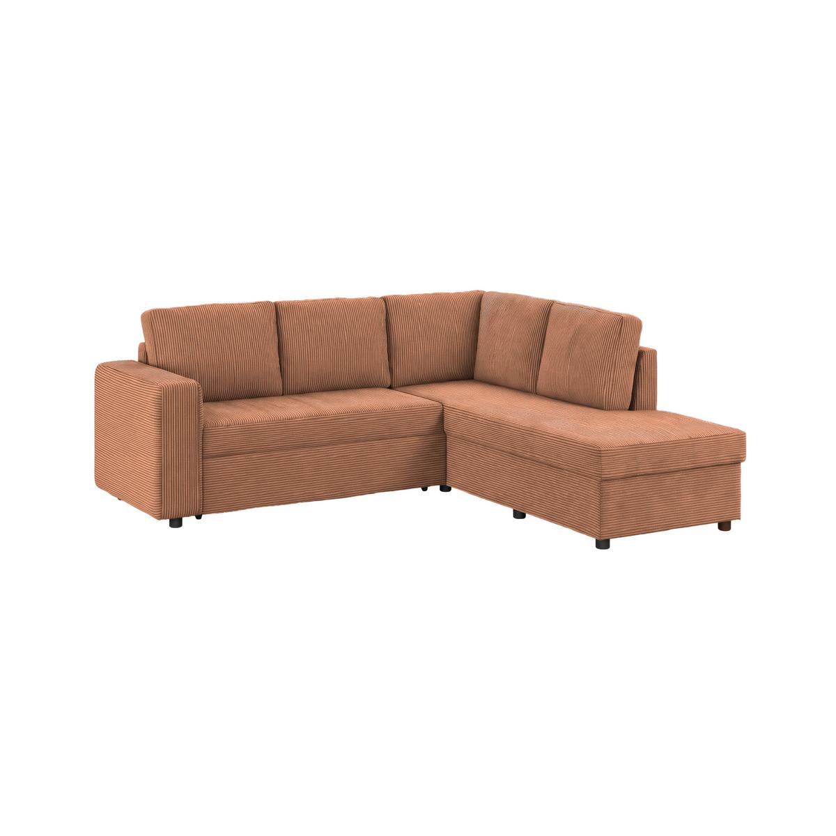 Ecksofa mit Schlaffunktion Toulouse terracotta, 224x206cm - Terracotta/Schwarz, Trend, Holz/Holzwerkstoff (224/206cm)