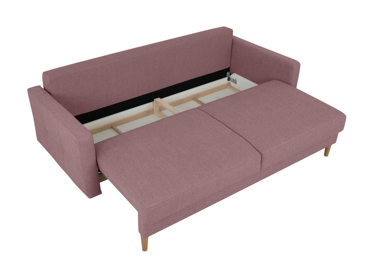 Schlafsofa Noret, Beere B: 222 Cm - Beere/Buchefarben, Design, Textil (222/93/99cm) - MID.YOU