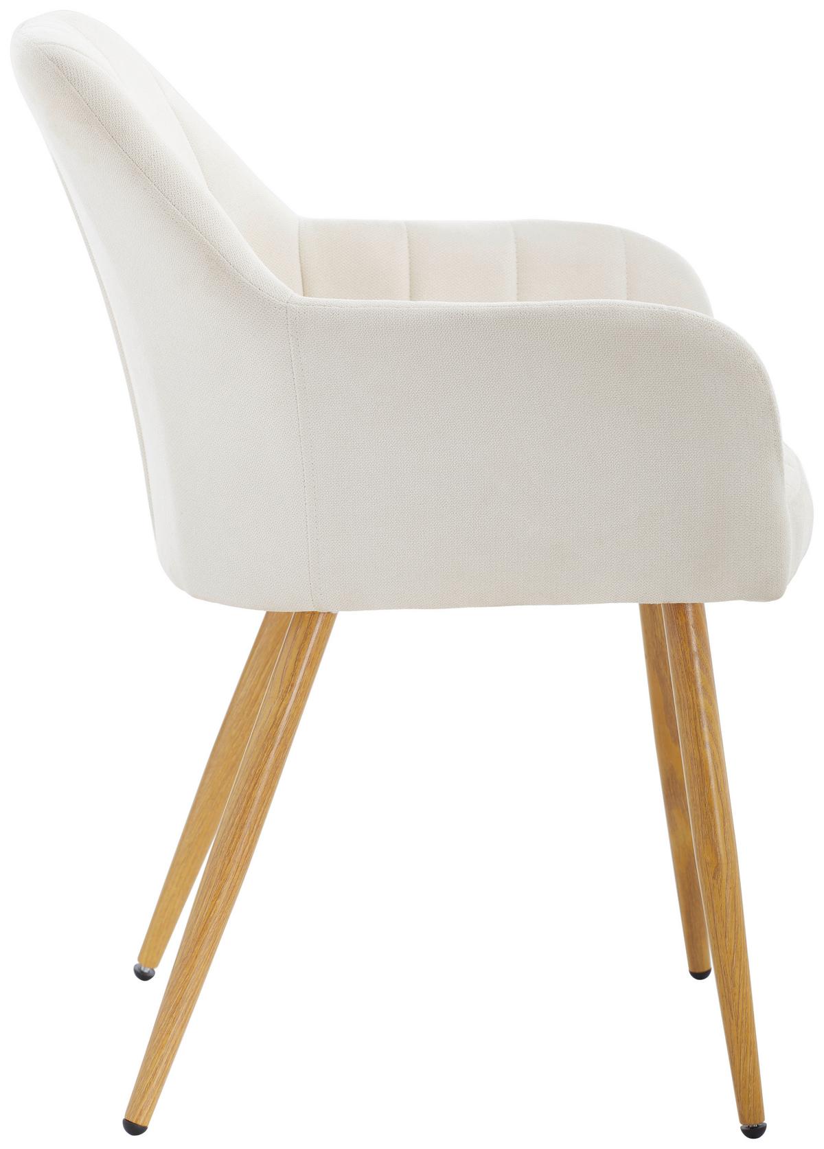 Armlehnstuhl Drops Beige B: 57 Cm - Eichefarben/Beige, MODERN, Textil/Metall (57/82/60cm) - MID.YOU