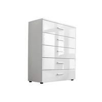 Kommode Marbella Weiß Hochglanz B: 65 cm - Weiß Hochglanz/Schwarz, MODERN, Holzwerkstoff (65/91/32cm) - MID.YOU